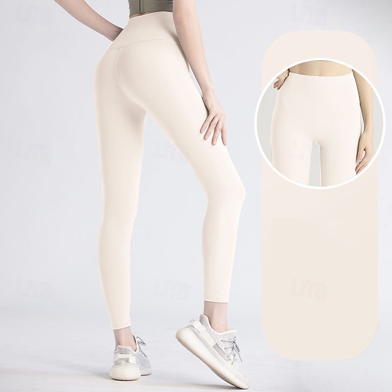 Damskie Spodnie do jogi Legginsy z podszewką z polaru Legginsy do jogi Podnoszenie pośladków Wyszczuplenie brzucha Wysoka talia Pilates Trening w siłowni Joga Rajstopy Jednokolorowe Jasna kawa Czarny 2026 - $12.99 –P10