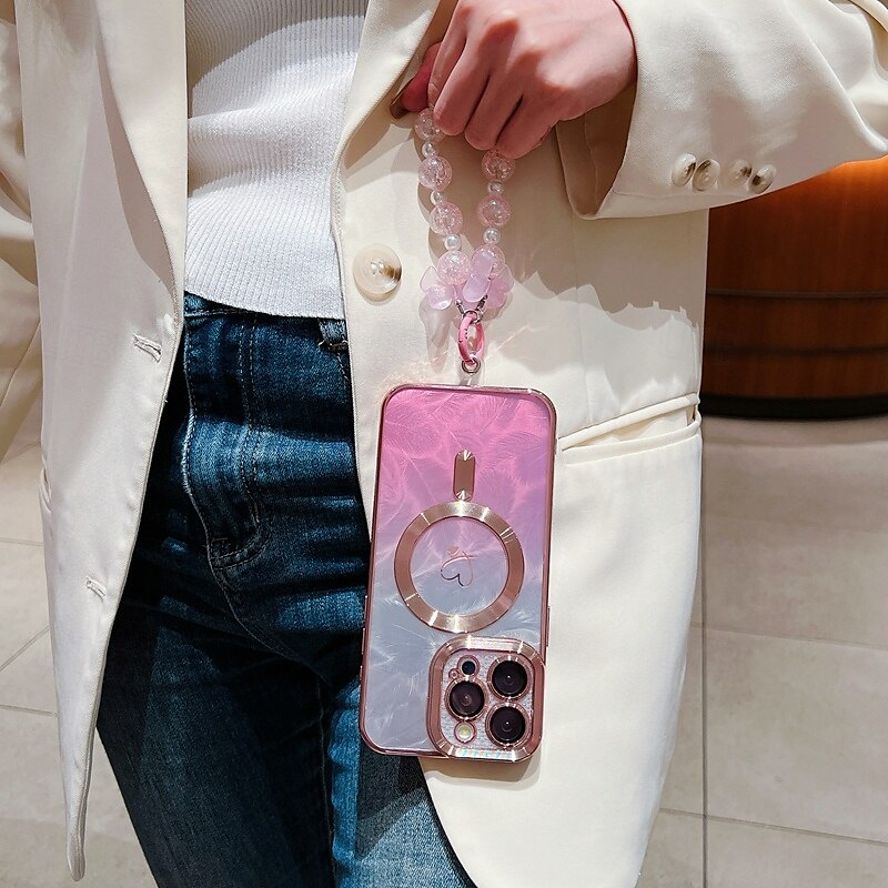 2025年 電話 ケース 用途 iPhone 16 Pro Max プラス iPhone 15 プロマックスプラス iPhone 14 13 12 11 Pro Max Plus iPhone 14 Pro Max iPhone 13 12 11 Pro Max バックカバー 磁石バックル ワイヤレス充電をサポート リストストラップ付き レトロ風 TPU アクリル コレクション – $17.99 –P18