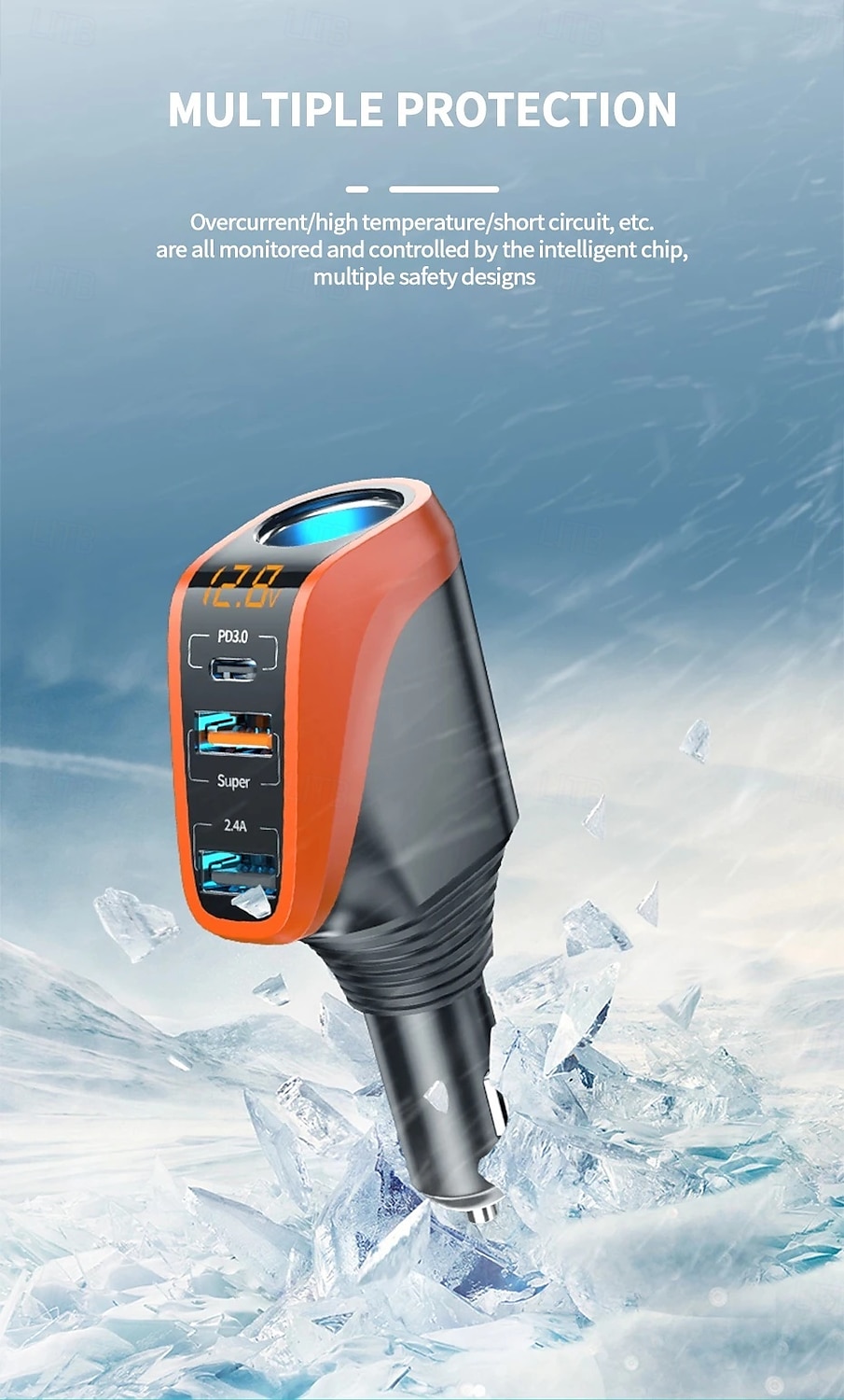 66W Quick Charge Car Cigarette Lighter Charger QC3.0/PD Port Phone Charger Socket DC 12V/24V Universal USB Type Power Adapter 2025 - $35.99 –P5