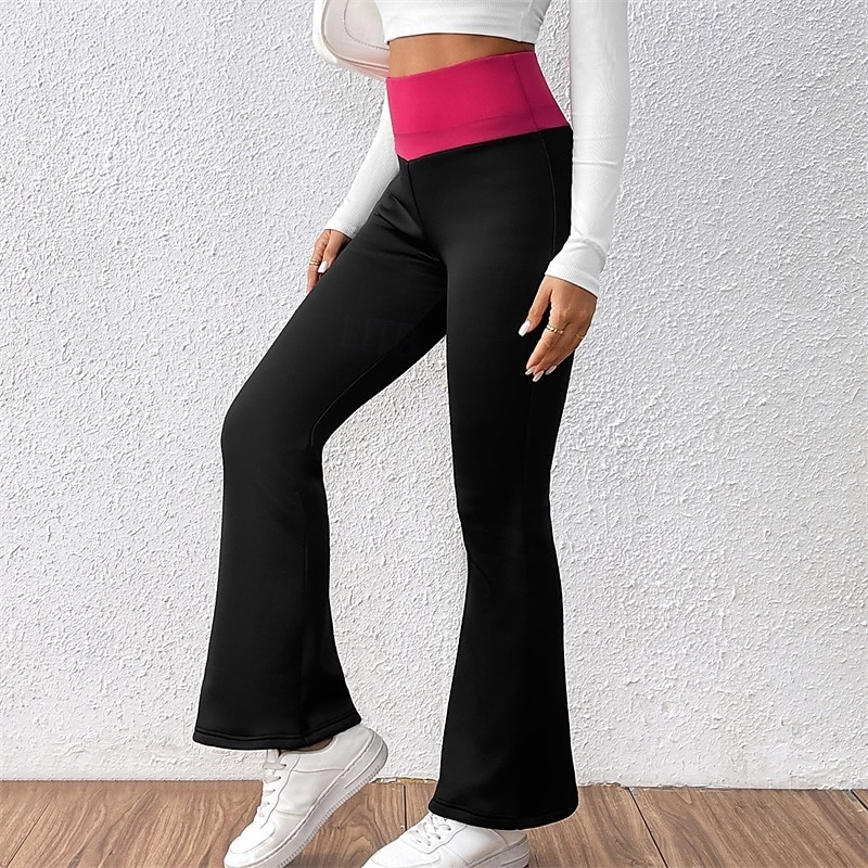 Dames Yogabroek Met fleece gevoerde legging Yoga legging Billenlift Buikcontrole Hoge taille Pilates Sportschooltraining Training Panty Kleurenblok Zwart Herfst Winter Sport Sportkleding Rekbaar Slank 2026 - $15.49 –P3