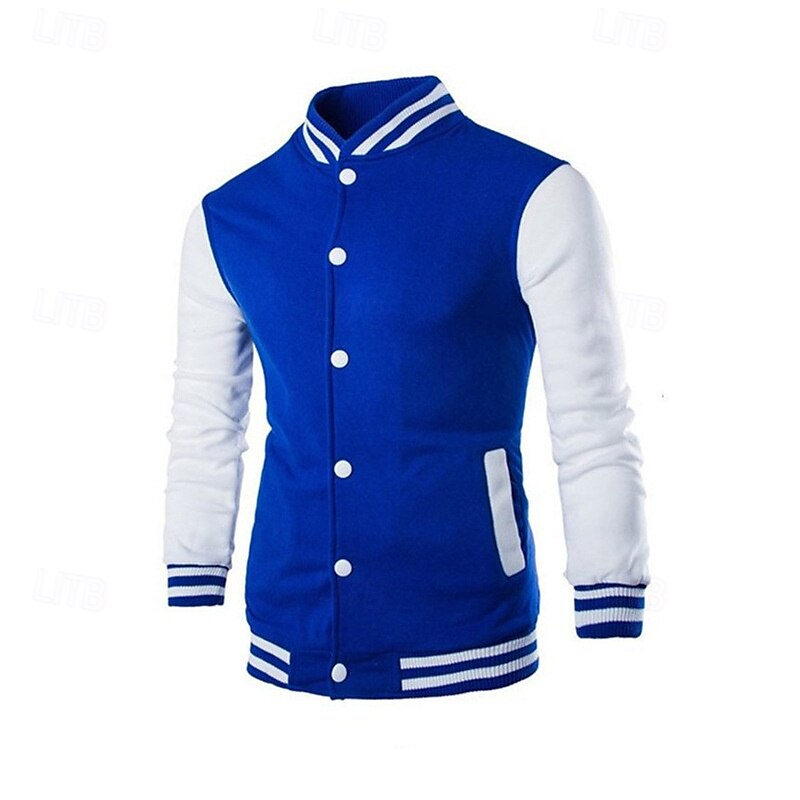 Herren Leichte Jacke Sommerjacke Bomberjacke übergangsjacke Urlaub Alltagskleidung Warm Klassicher Stil Frühling & Herbst Farbblock Komfort Freizeit Stehkragen Hellgrau Wein Schwarz Dunkelmarine Blau 2025 - $29.99 –P6