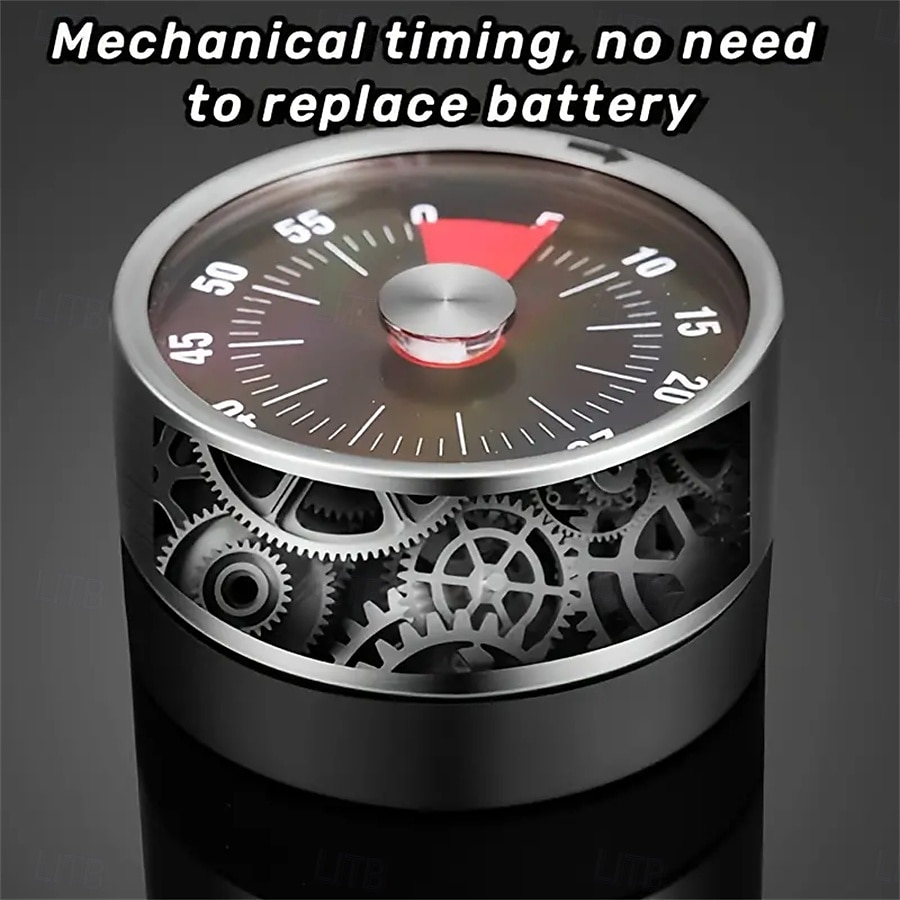 Stainless Steel Mechanical Kitchen Cooking Timer Magnet Round Shape 60 Minutes Countdown Cooking Clock Alarm Time Reminder 2025 - $15.99 –P10