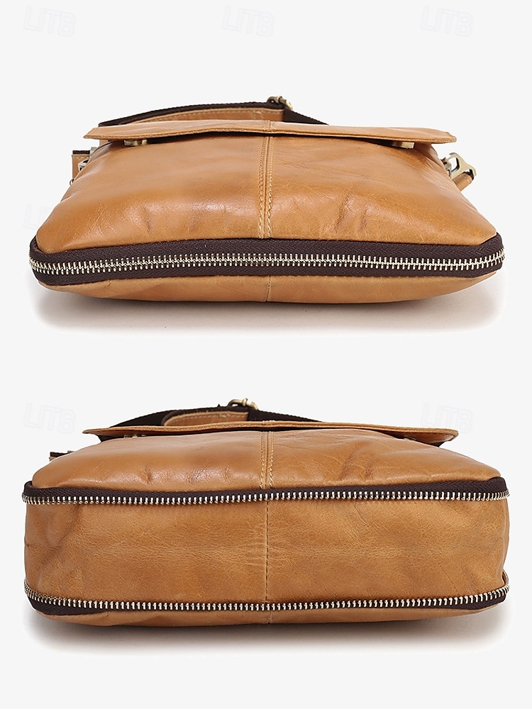 Per uomo Borsa a tracolla Borsa a tracolla Borse a tracolla Pelle Cuoio Ufficio Casual / quotidiano Cerniera Tasche multiple Massima capacità Duraturo espandibile Tinta unica Marrone chiaro del 2025 a $46.99 –P4