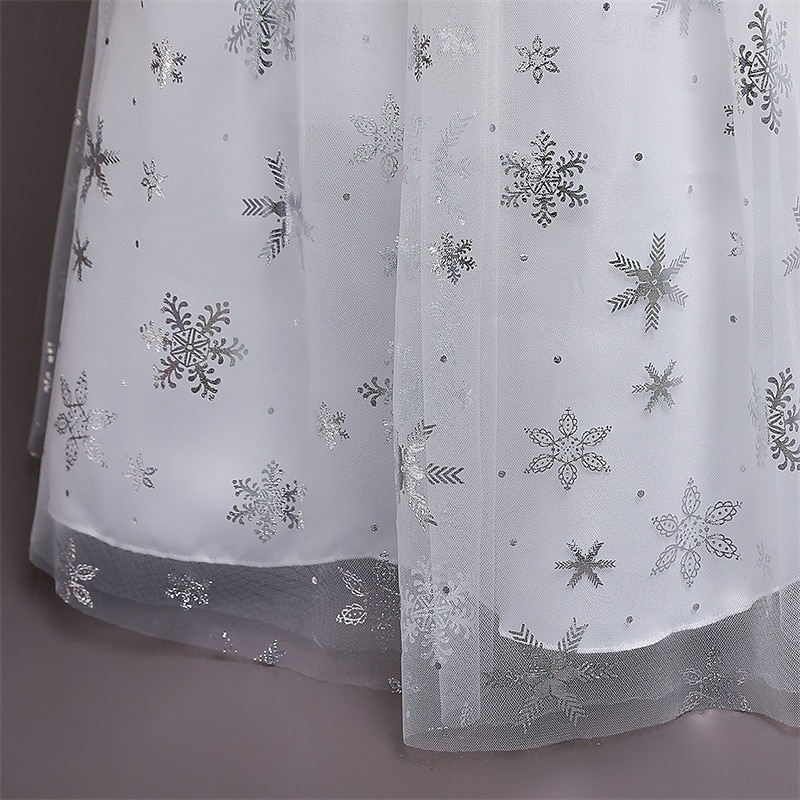 kinderkleidung Mädchen Cosplay-Kleid Party Kleid Schneeflocke Ärmellos Leistung Weihnachten Gitter Rückenfrei Patchwork Schön Süß Polyester Maxi abendkleider Schaukelkleid Tüll-Kleid Winter 4-12 Jahre 2025 - $41.99 –P10