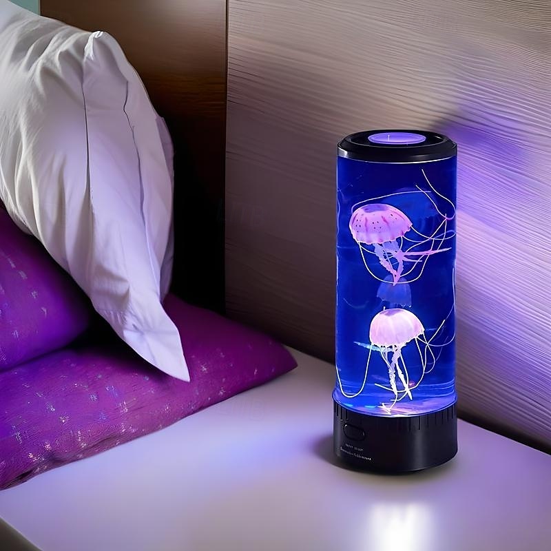 Lámpara de lava de medusas, lámpara de estado de ánimo que cambia de 7 colores con pecera artificial en movimiento para salas sensoriales y decoración del hogar 2025 - $29.99 –P11