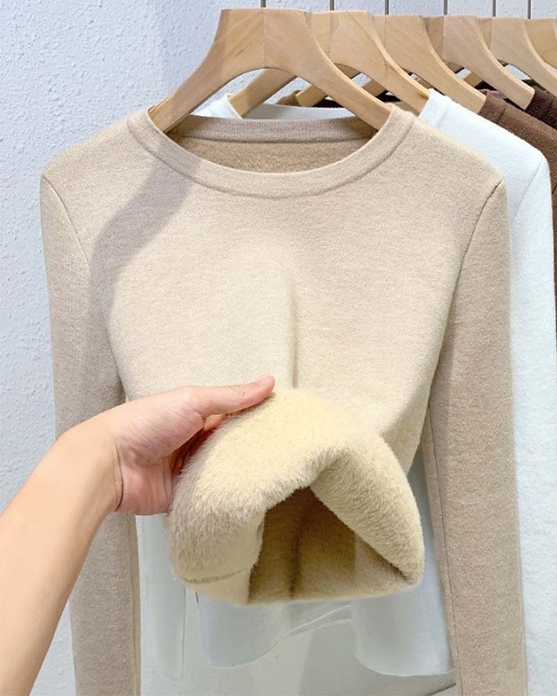Dames Trui Modieus Dagelijks Basic Effen Kleur Strakke ronde hals Gebreid Lange mouw Normale tops breien Werk Zwart Kameel Herfst Winter 2025 - $71.99 –P3