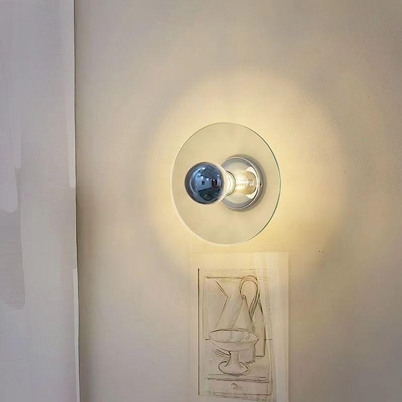 Aplique de pared de cristal romántico bauhaus, estilo medieval, retro, cromado, para sala de estar, luces led, lámpara de techo para pasillo de dormitorio, 110-240 V, 5 W 2025 - $99.99 –P7