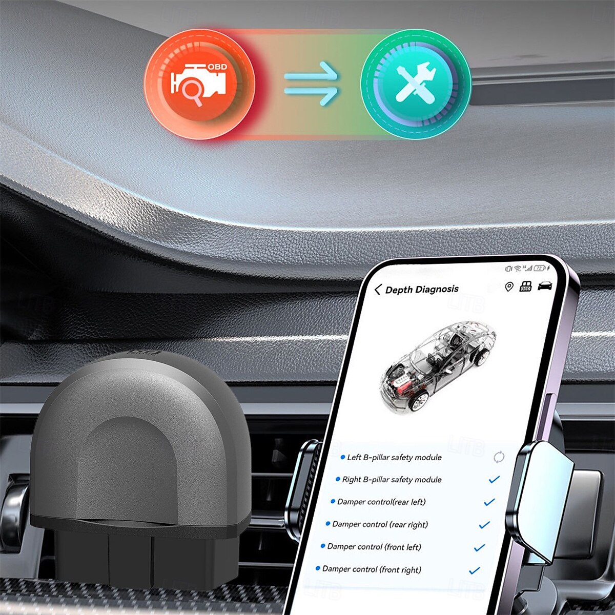 obd ii scanner de carro leitor de dados redefinir ferramenta de diagnóstico bluetooth-compatível conexão de um clique modo de hibernação automática ferramenta de diagnóstico de digitalização de 2025 por $29.99 –P1