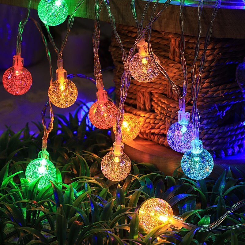 luci di natale a forma di palla di cristallo, luci di fata a forma di bolla, 5 m, 50 LED, alimentate a batteria, ghirlande, luci per albero di natale, capodanno, festa, casa, giardino, balcone, del 2025 a $12.99 –P7