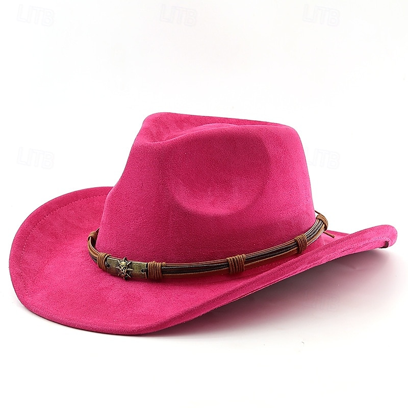 Herre Solhatt Cowboyhatt Fedora Trilby-hatt Svart Kamel Ull Gammeldags stil Mote 18. århundre delstaten Texas Daglig Temafest Ensfarget / vanlig farge Solkrem Cosplay 2025 - $22.99 –P9