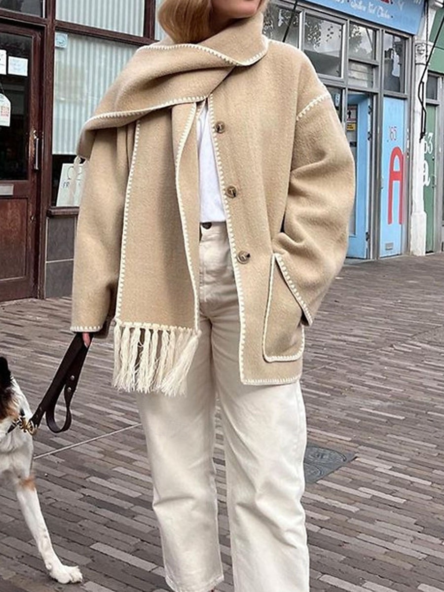 Dam Vinterkappa Utomhus Gata Dagliga kläder Höst Vinter Normal Täcka Normal Håller värmen Andningsfunktion Stylish Ledigt Jacka Långärmad Slät Tofs Med fickor Svart Vit Kaki 2025 - $37.99 –P8