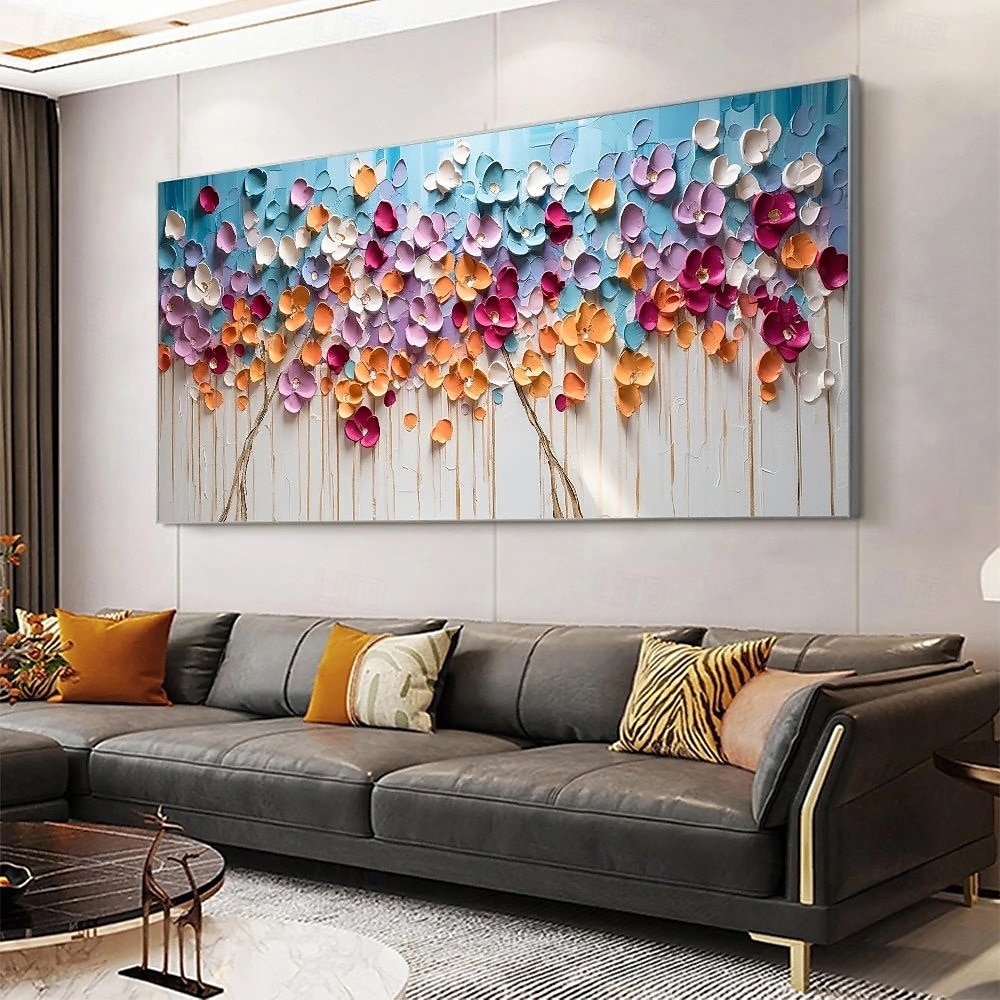 Ölgemälde handgemaltes 3D-Blumengemälde, handgefertigtes Palettenmesser, Blumen, Ölgemälde, Wandkunst, großes 3D-weißes Strukturgemälde, moderne dekorative Gemälde, Impressionismus, abstraktes weißes 2025 - $77.99 –P1
