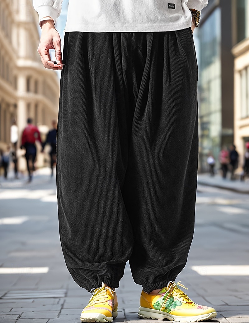 Herr Joggingbyxor Joggare Manchesterbyxor Långbyxor Harem byxor Snörning Elastisk midja Opressade byxor Slät Komfort Varm Fullängd Utomhus Ledigt Dagligen Sport Mode Svart Grå 2025 - $25.99 –P4