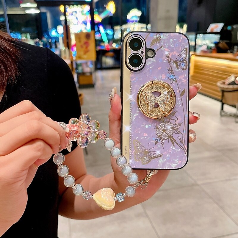 Phone Case For iPhone 16 Pro Max Plus iPhone 15 Pro Max Plus iPhone 14 13 12 11 Pro Max Plus iPhone 14 Pro Max iPhone 13 12 11 Pro Max Back Cover with Stand Holder with Wrist Strap Shockproof Retro 2025 - €17.36 –P2