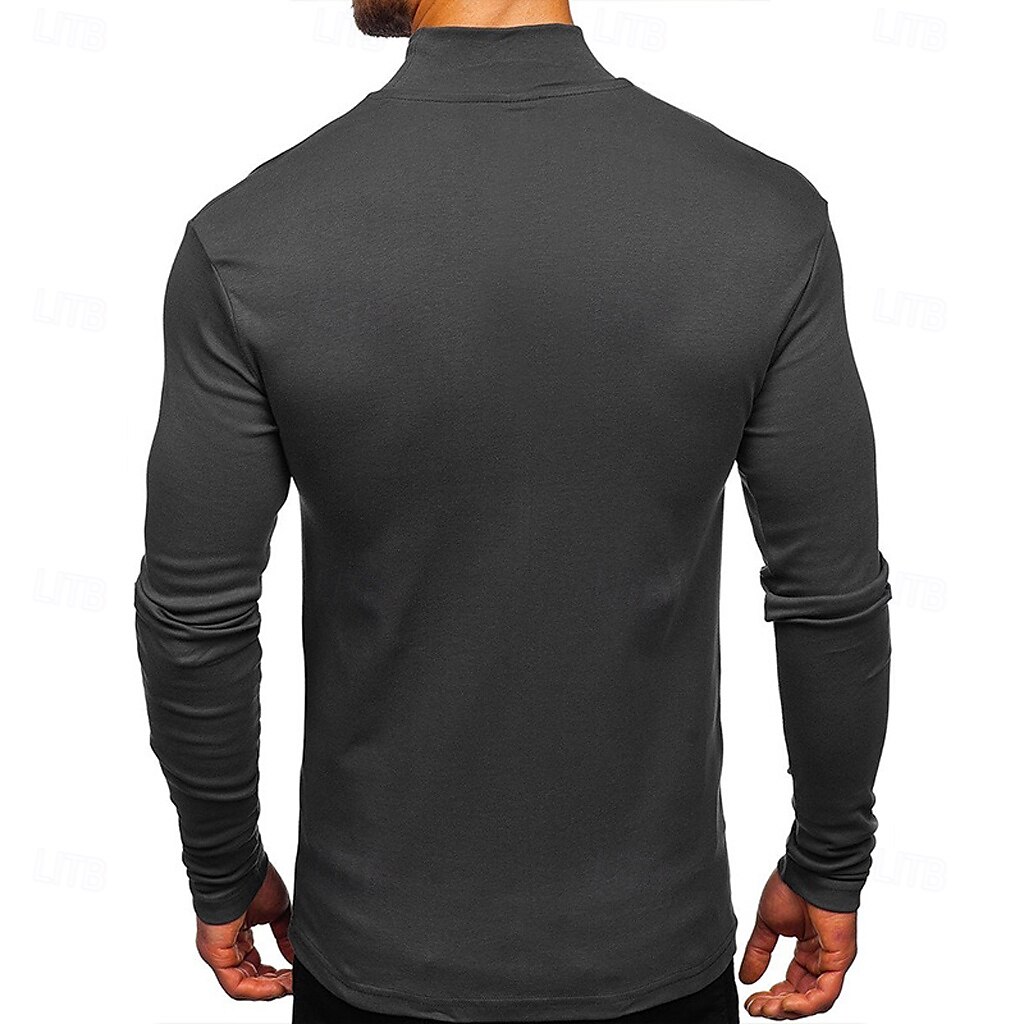 Men's Dralon Mock Turtleneck T shirt Tee Turtleneck shirt Tee Top Long Sleeve Shirt Plain Turtleneck Street Vacation Long Sleeve Soft Clothing Apparel Fashion Designer Basic 2025 - $17.99 –P12