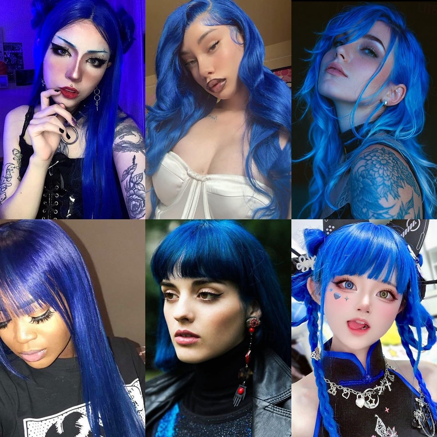 parrucca lunga e dritta con frangia parrucca sintetica in fibra di capelli naturali per donne e ragazze perfetta per feste di Natale e cosplay del 2025 a $19.99 –P5