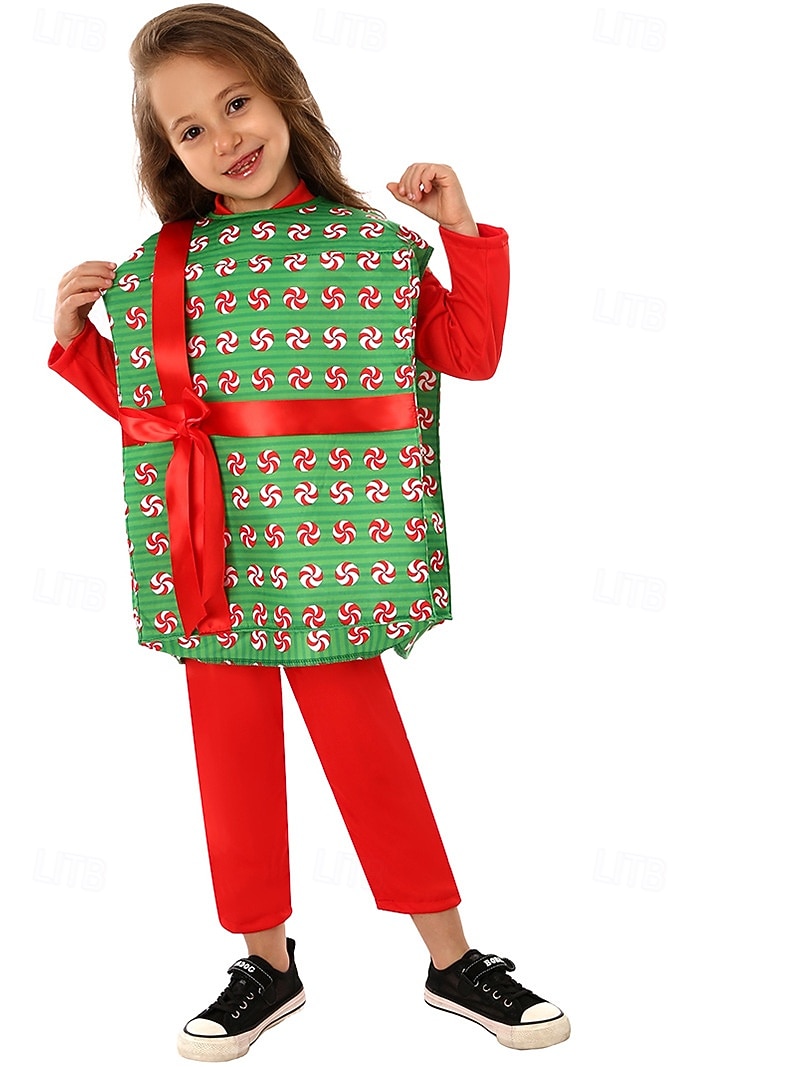 julklapp Candy Cane Kläder Finkostym Julkostym Pojkar Flickor Cosplay kostym Barn Jul Nyår julafton Jul Fest Väst 2025 - $29.99 –P4