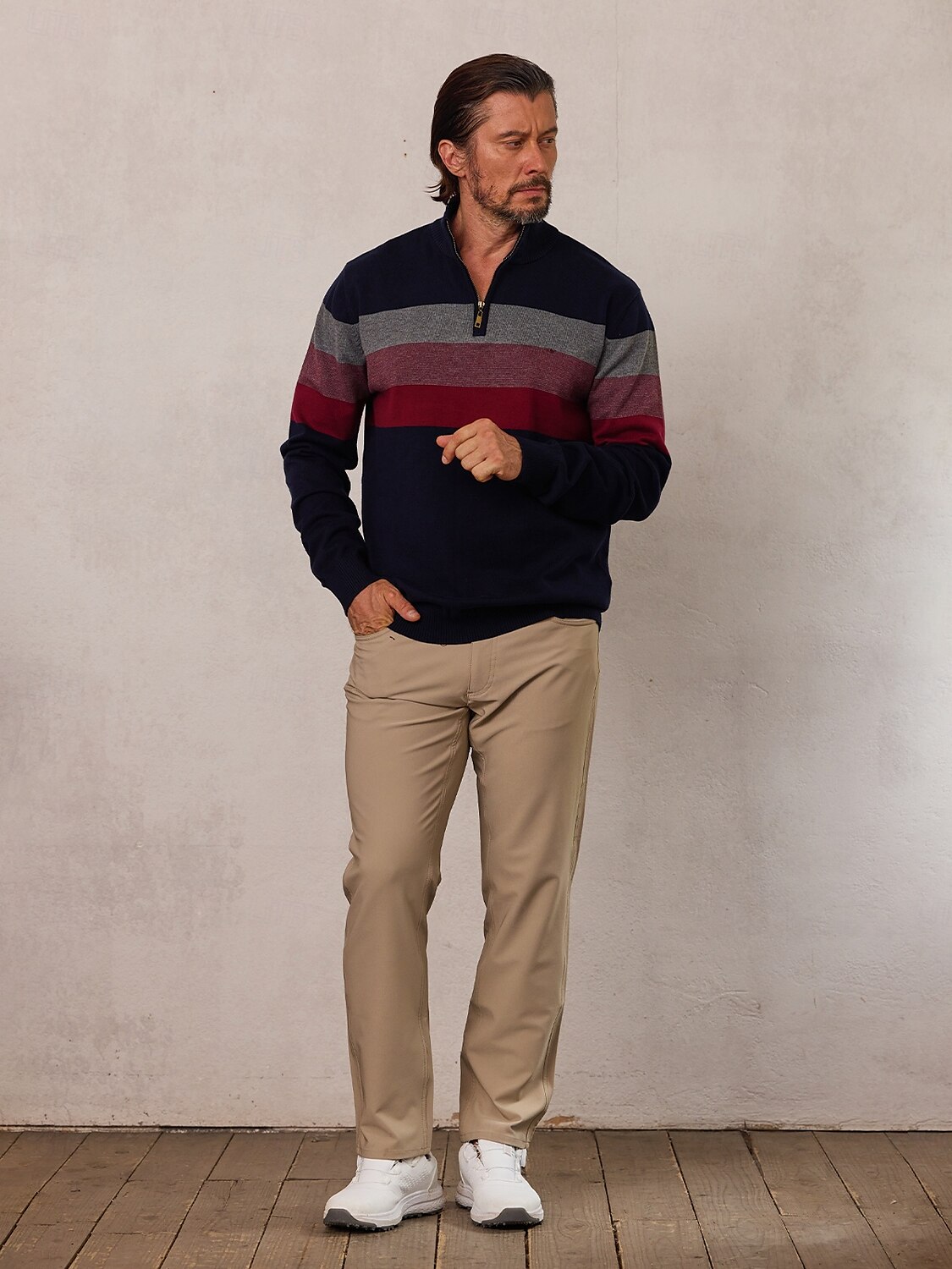 Men's Sweater Black Navy Blue Green Long Sleeve Thermal Warm Top Color Block Fall Winter Golf Attire Clothes Outfits Wear Apparel 2025 - $79.99 –P3
