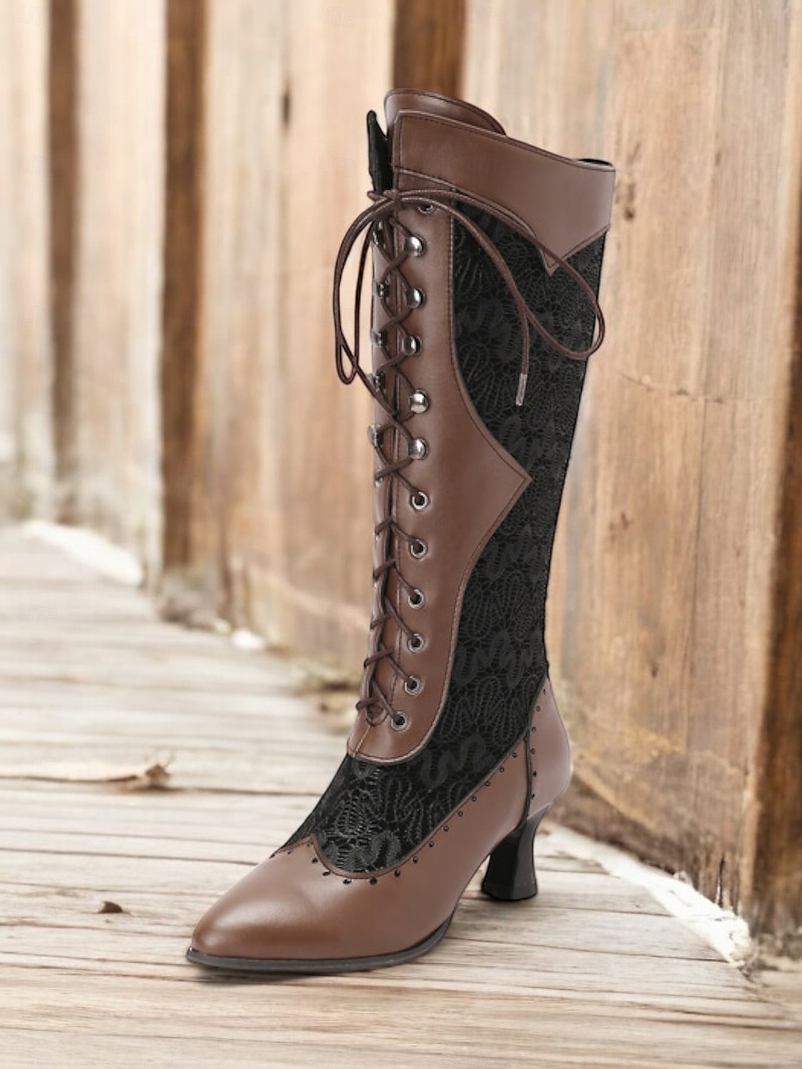 Botas victorianas con cordones hasta media pantorrilla para mujer: zapatos de piel sintética y encaje estilo steampunk gótico para cosplay, fiestas y ocasiones especiales 2025 - AU $94.99 –P5
