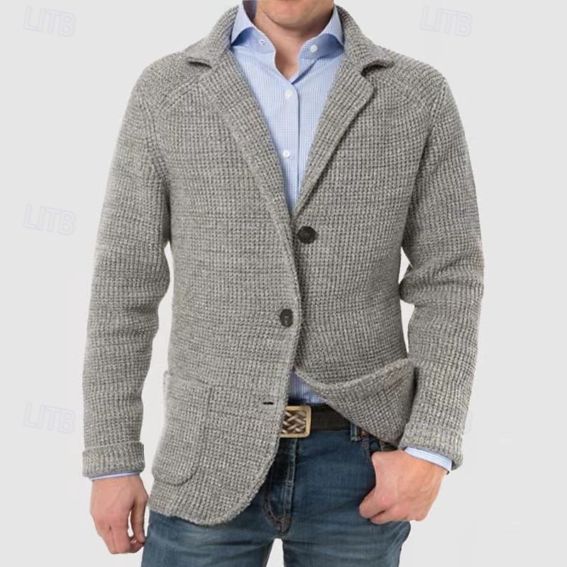 Per uomo Giacca Attività commerciale Cocktail party Ricevimento di matrimonio Di tendenza Informale Primavera & Autunno Poliestere Tinta unita / tinta unita Pulsante Tasche Comodo Monopetto Giacca del 2025 a $43.99 –P3