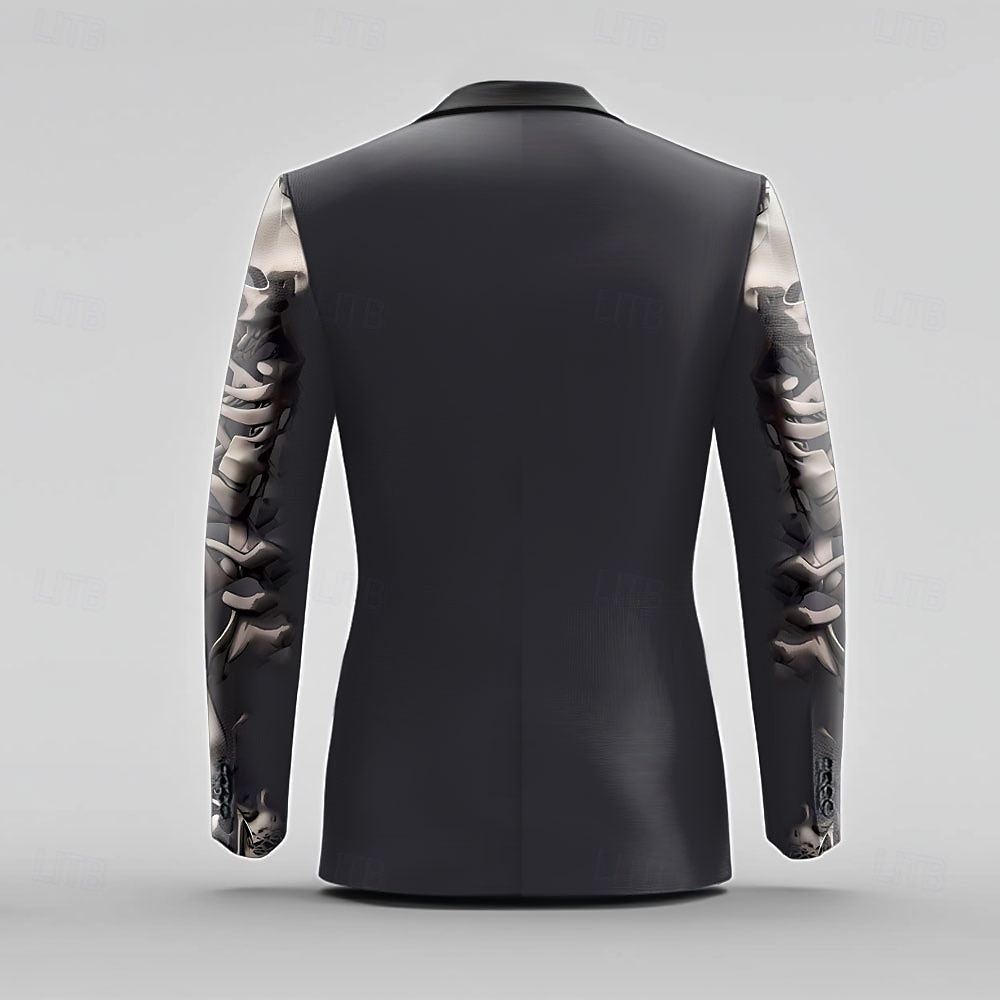 Homme Crânes cool manche longue Col Rabattu Artistique Sombre Performance Tenue de soirée Boutons Impression 3D Multi-poches de 2025 ? $73.99 –P3