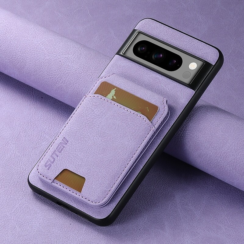 טלפון מגן עבור Pixel 9 Pro Pixel 9 Pro XL Pixel 8 Pro Pixel 8 פיקסל 9 Pixel 7 Pixel 7 Pro Pixel 6 Pixel 6 Pro מארז כרטיס ארנק עם מעמד חריץ לכרטיס עמיד בזעזועים רטרו TPU PC עור PU 2025 - $19.99 –P8