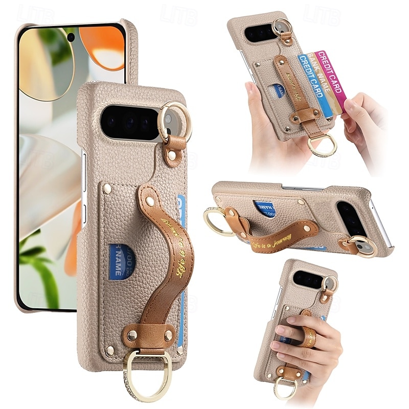 telefon fodral Till Pixel 9 Pro XL Pixel 8 Pro Pixel 8 Pixel 9 Pixel 7 Pixel 7 Pro Pixel 6 Pixel 6 Pro Skal med stativ med handledsrem Kortplats Kontor / företag TPU PU läder 2025 - $18.99 –P6