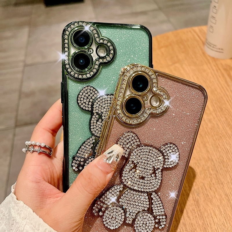 telefon Etui Til iPhone 16 15 14 Pro Max Plus iPhone 13 12 11 Pro Max Bakdeksel Bling Glitter Shiny Støtsikker Kontor / Bedrift TPU 2025 - $15.99 –P4