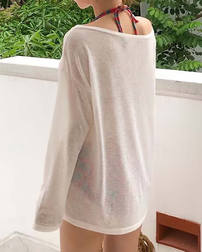 Femme Maillots de Bain Vêtement couvrant Maillot de bain Elégant Vacances Couleur unie manche longue Maillots de bain de 2025 ? $32.99 –P3
