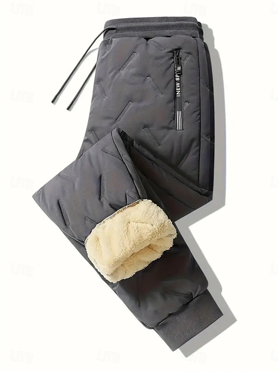 Homens Calças Esportivas Bolsos Cintura elástica Cintura Alta Calças Ao ar livre Desportos e Ar livre Rua Outono Inverno Tosão Térmico / Quente Macio Exercite-se Ciclismo Moderno Roupa de esporte de 2026 por $18.49 –P4