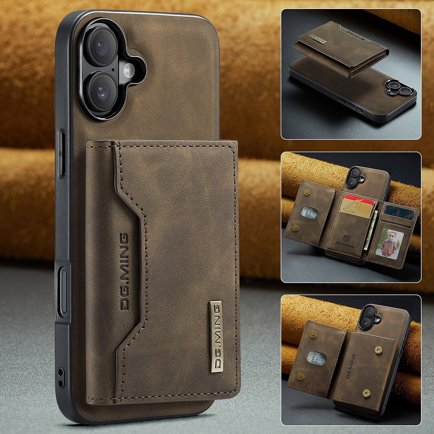 هاتف غطاء من أجل ايفون 16 برو ماكس بلس آيفون 15 برو ماكس بلس iPhone 14 13 12 11 Pro Max Plus iPhone 14 Pro Max iPhone 13 12 11 Pro Max غطاء خلفي مع حامل انفصال مغناطيس مكتب  /  الأعمال TPU جلد PU 2025 - $21.99 –P3