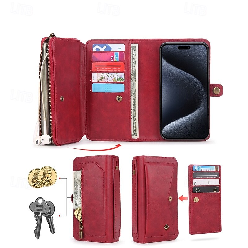 telefon Carcasă Pro iPhone 16 Pro Max Plus iPhone 15 Pro Max Plus iPhone 14 13 12 11 Pro Max Plus Mini iPhone 14 Pro Max iPhone 13 12 11 Pro Max Zadní kryt Pouzdro na peněženku Magnetické Zip Slot 2025 - $33.99 –P6