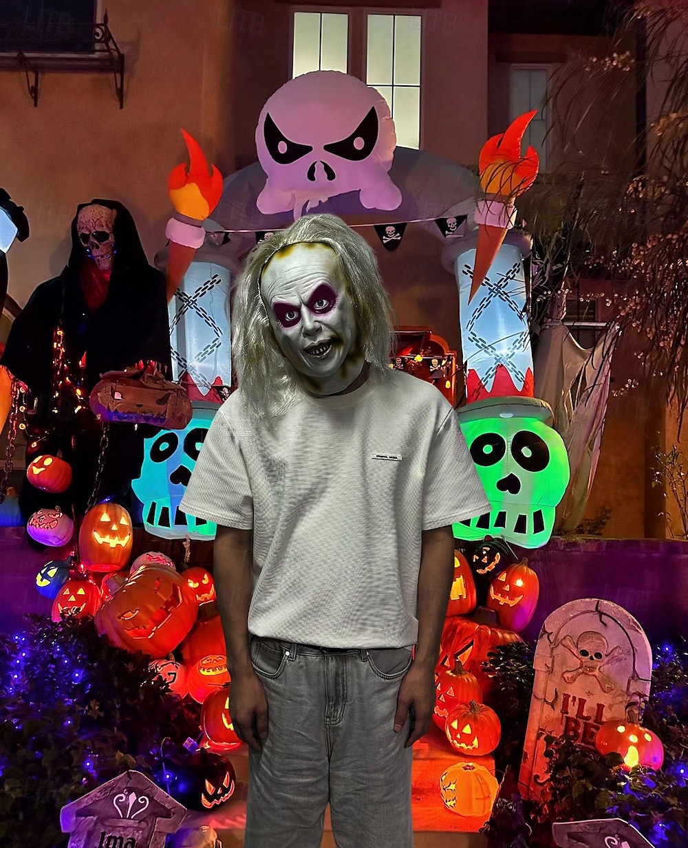 Zombie předvečer Všech svatých Maska Plná hlava Realistická maska Beetlejuice Strašidelný kostým Dospělé Unisex předvečer Všech svatých Karneval Výkon Párty Jednoduché Halloweenské kostýmy Oblékněte 2025 - $33.99 –P9