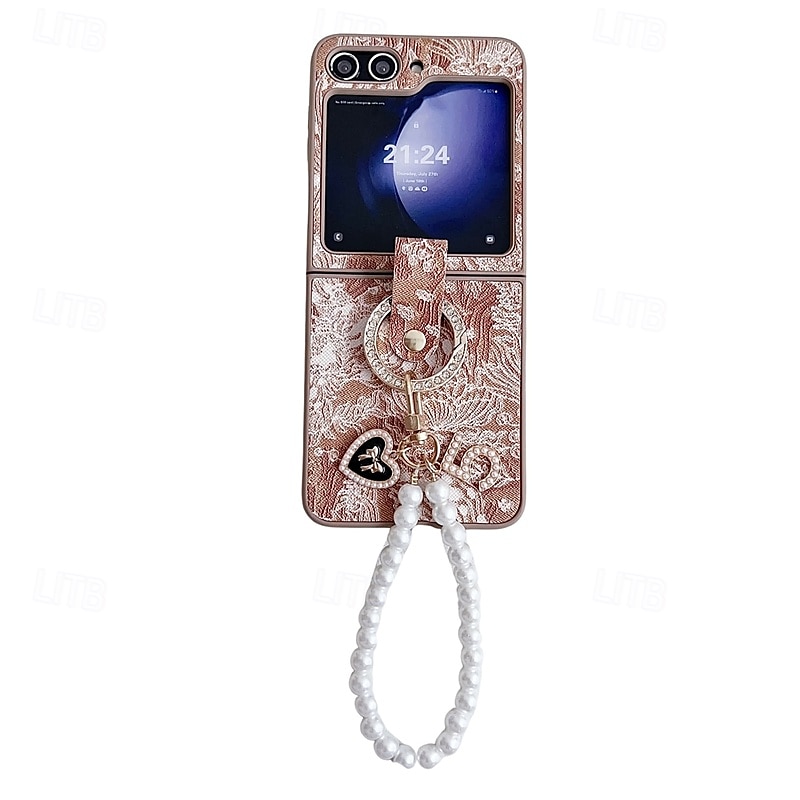 Phone Case For Samsung Galaxy Z Flip 7 Z Flip 6 Z Flip 5 Z Flip 4 Z Flip 3 Back Cover with Wrist Strap Shockproof Retro PC PU Leather 2025 - $20.99 –P9