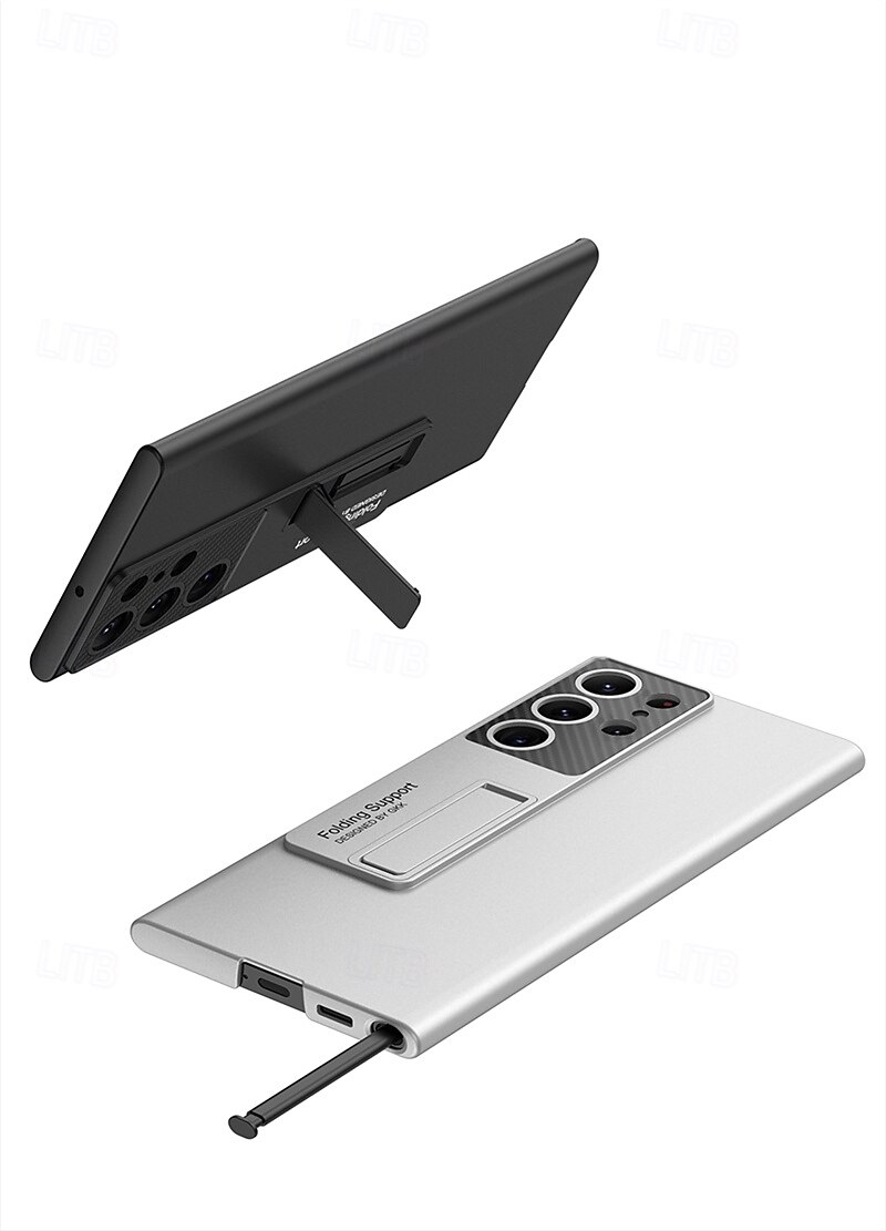 Phone Case For Samsung Galaxy S24 Ultra S23 Ultra S22 Ultra S25 Ultra Back Cover with Stand Holder Support Wireless Charging Shockproof PC 2025 - $17.99 –P12