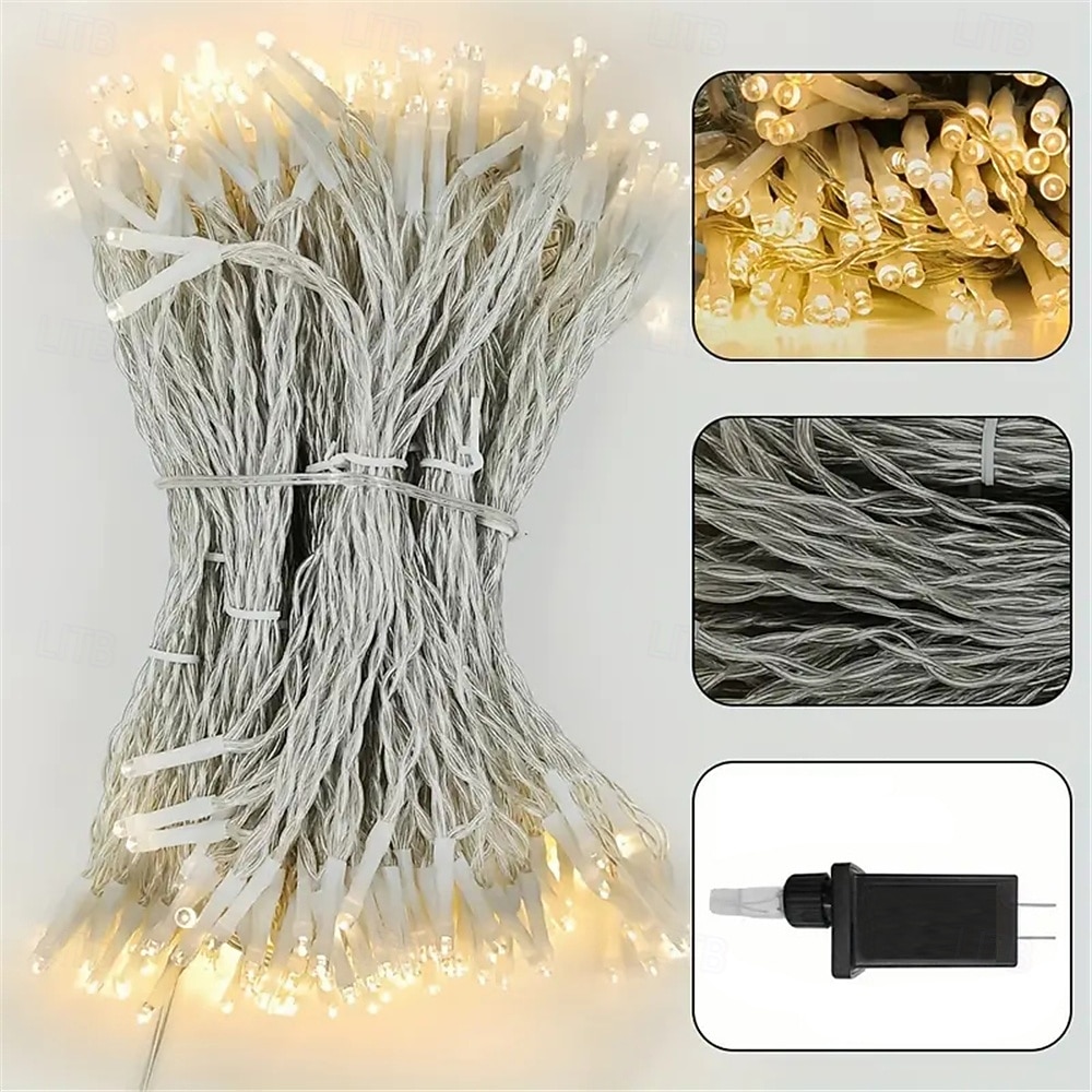 Luces de String Cortina 3x3M 300 LED 31V Calor Blanco 8 Modos Seguras para Decoración de Boda y Jardín 2026 - $50.99 –P3