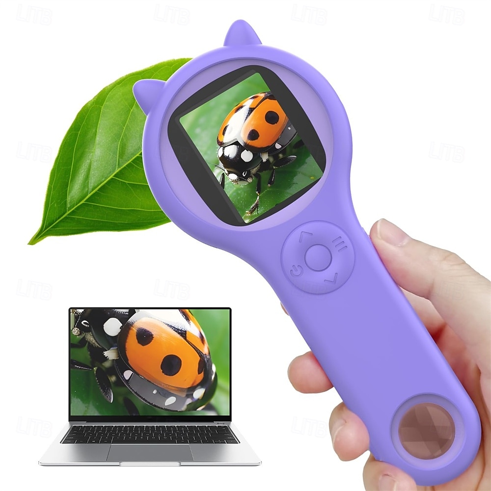 מיקרוסקופ לילדים נייד זכוכית מגדלת כף יד לילדים מיני מיקרוסקופ דיגיטלי לילדים גזע צעצועי מדע חינוכי 2025 - $47.99 –P10