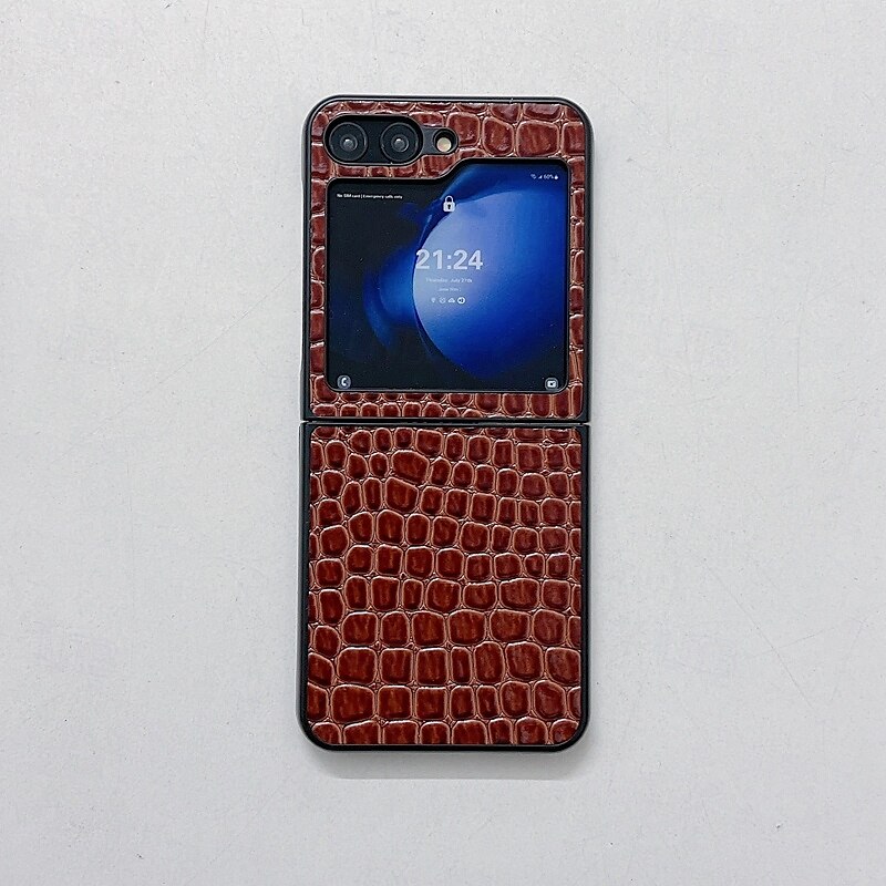 2025年 電話 ケース 用途 Zフリップ6 Z Flip 5 Z Flip 4 Z Flip 3 バックカバー 耐衝撃 レトロ風 TPU PUレザー  コレクション – $14.99 –P6