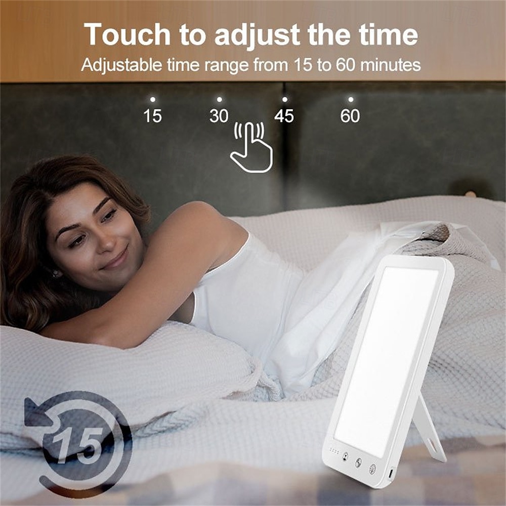 Lampe triste Lampe de luminothérapie sans UV Lampe portable à lumière naturelle avec lumière LED et 3 niveaux de luminosité réglables et température de couleur &fonction mémoire de 2025 ? $39.99 –P4