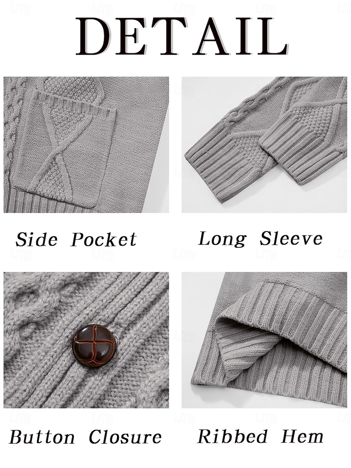 Herren Strickjacke Strickpullover Gedrehtes Stricken Standard Knopf hoch Seitentaschen Feste Farbe Kargen Modisch Klassisch Freizeitskleidung Verabredung Bekleidung Herbst Winter Schwarz Blau S M L 2025 - $44.99 –P3