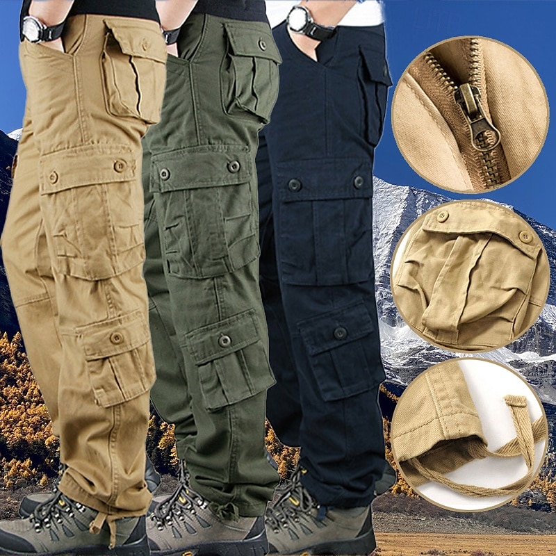 2025年 男性用 アウトドアパンツ カーゴパンツ ハイキング パンツ 軍隊 カモフラージュ アウトドア レギュラー 防水 高通気性 速乾性 パンツ フォレストグリーン ブラック+グレー コットン 狩猟 登山 キャンプ / ハイキング / ケイビング 29 30 31 32 33  コレクション – $30.99 –P1