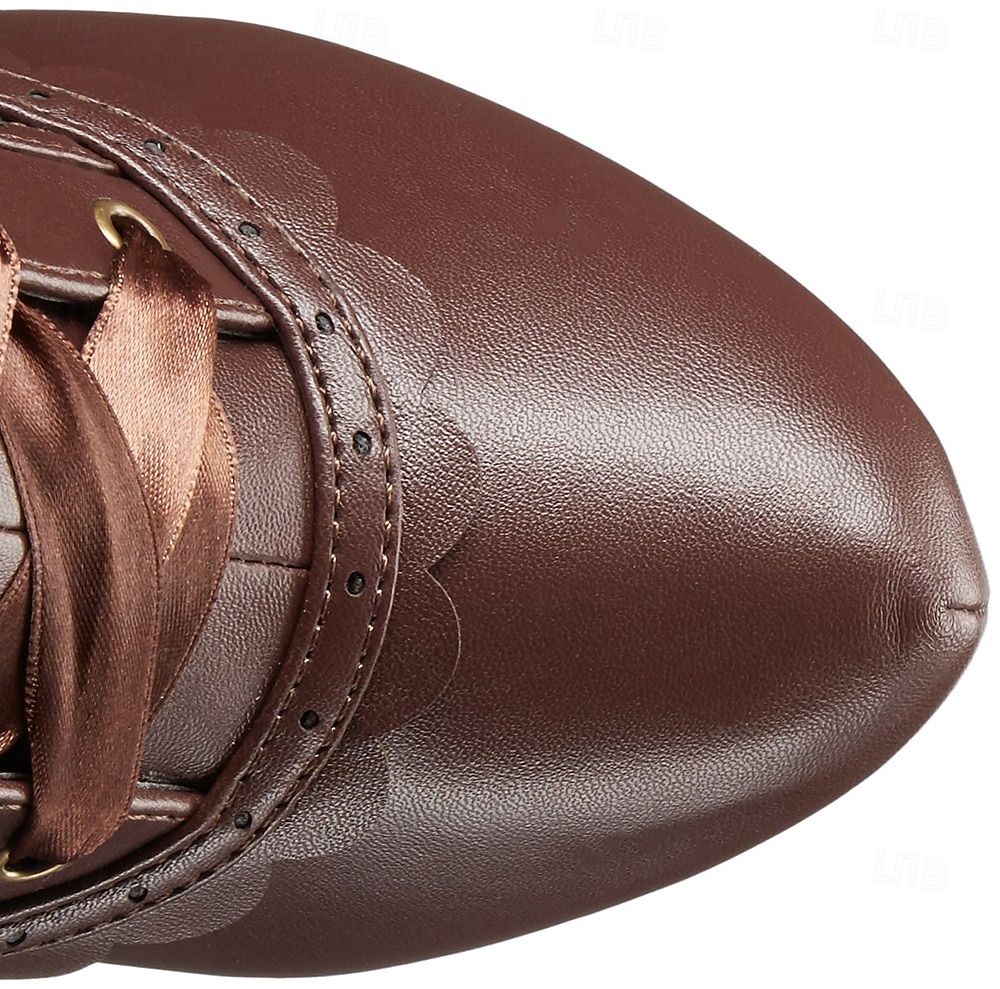 Rococó Barroco Vitoriano Sapatos Botas Longas Salto Alto Mulheres Dia Das Bruxas Carnaval Baile de Máscaras Espetáculo Festa / Noite Mascarilha Adulto Sapatos de 2025 por $49.99 –P8