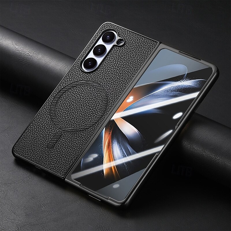 2025年 電話 ケース 用途 Zフォールド6 Z Fold 5 Z Fold 4 バックカバー スタンド付き とスクリーンプロテクター 磁石バックル レトロ風 TPU PUレザー コレクション – $23.99 –P15