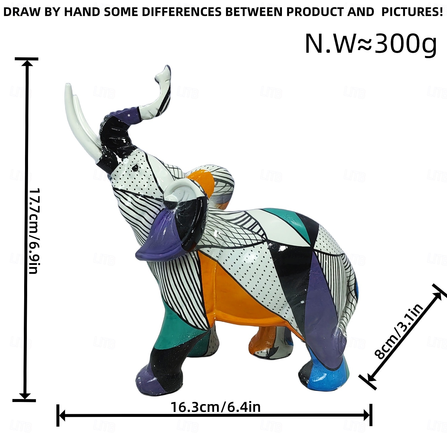 красочная статуя слона из смолы, красочные художественные скульптуры слонов, красочный декор слонов, орнамент по фен-шуй, скульптура животных-слонов для кухни, офиса, полки, домашний декор, для 2026 - $16.99 –P1