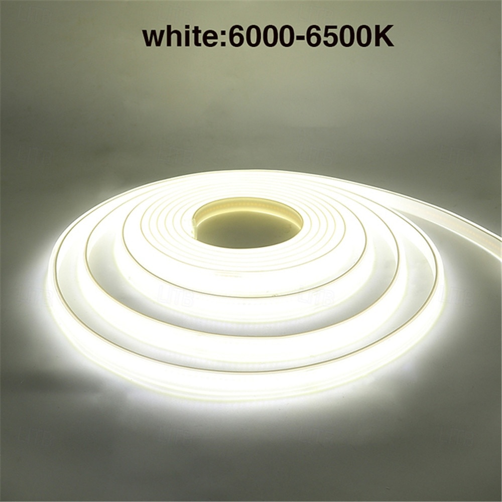 COB LED Strip Lights, 360 LEDs/m Waterproof Outdoor Decor, Flexible High-Brightness Ribbon Light, 3000K/4000K/6000K, 220V 2026 - $16.49 –P5