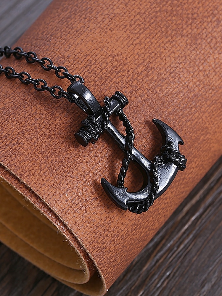 collana con ciondolo a forma di ancora da uomo - gioielli di moda in stile nautico per occasioni casual e formali del 2025 a $8.99 –P6