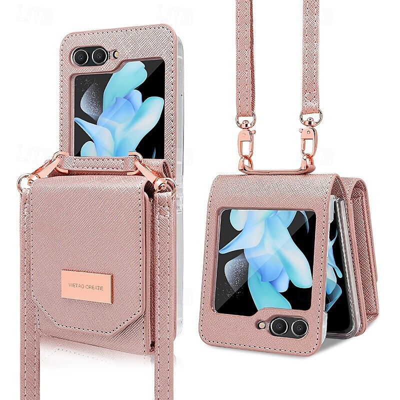 telefono Custodia Per Capovolgi Z 6 Z Flip 5 Z Flip 4 Z Flip 3 Per retro con cordino Slot per schede Resistente agli urti Retrò TPU pelle sintetica del 2025 a $30.99 –P3