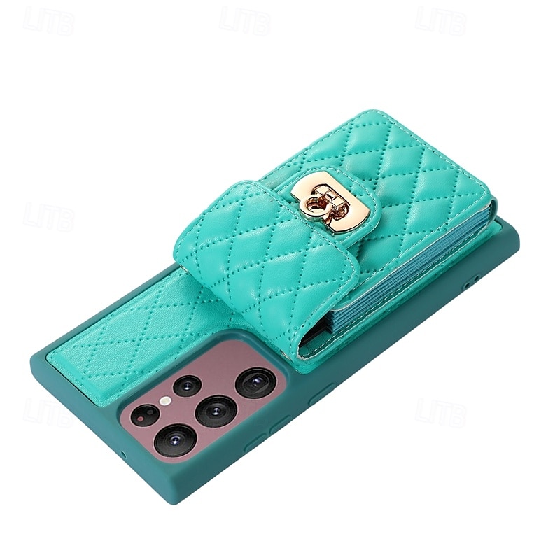 telefone Capinha Para S24 S23 S22 S21 Ultra Plus S21 FE A54 A34 A14 S20 Plus S20 Ultra A53 A12 A52 Samsung A13 5G S20 FE Capa traseira Com Suporte com cordão Slot para cartão Retro TPU Couro PU de 2025 por $23.99 –P3