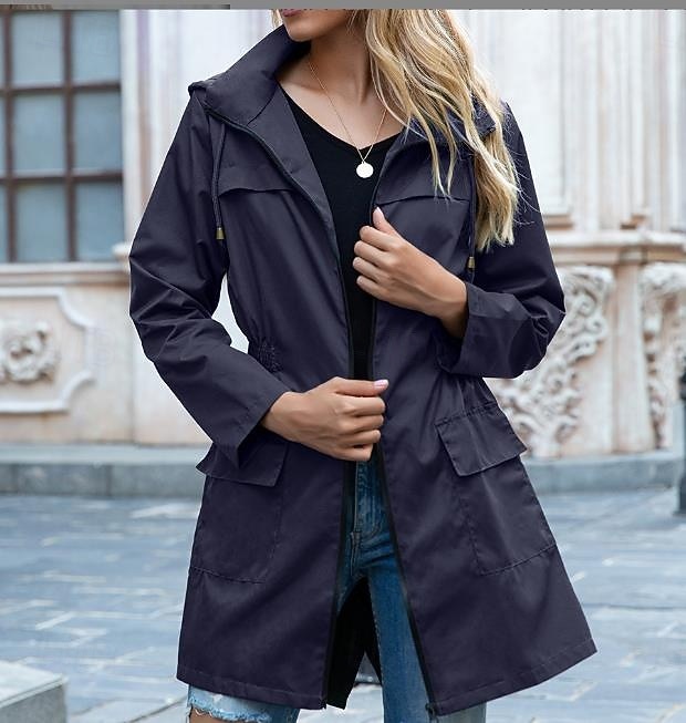 Damen Freizeitjacke Strasse Freizeitskleidung Herbst Winter Standard Mantel Lockere Passform Stilvoll Brautkleider schlicht Jacken Langarm Feste Farbe Full Zip Schwarz Hellgrau Grün 2025 - $41.99 –P1