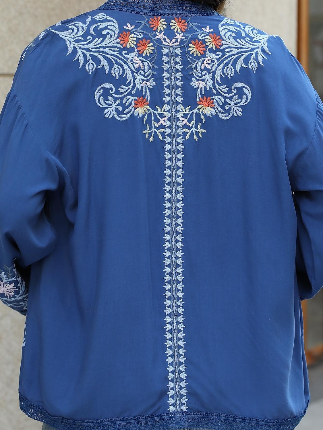 Női Boho ing Vállat von Virágos Virág Alkalmi Boho Hosszú ujj Harang Aszimmetrikus Normál felsők Bálint nap Munka Napi Hímzett Medence Minden évszak 2025 - $34.99 –P7